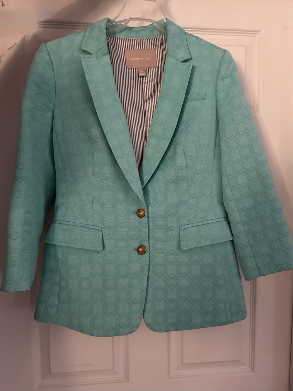 Banana Republic Women's “Bay Breeze” Textured Two-Button Blazer